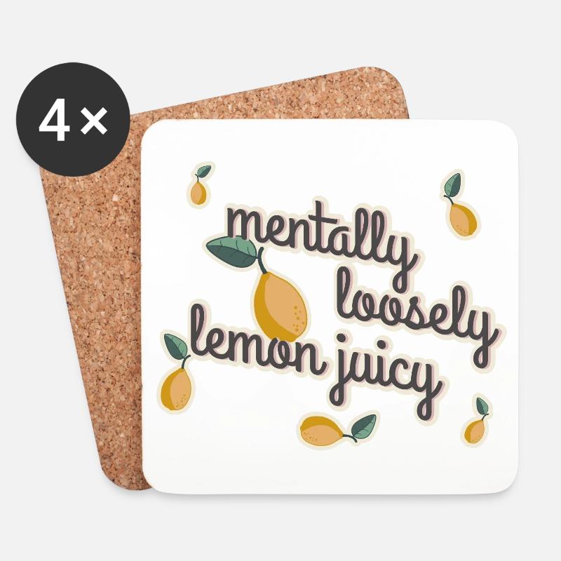 mentally loosely lemon juicy - Untersetzer (4er-Set) - Weiß