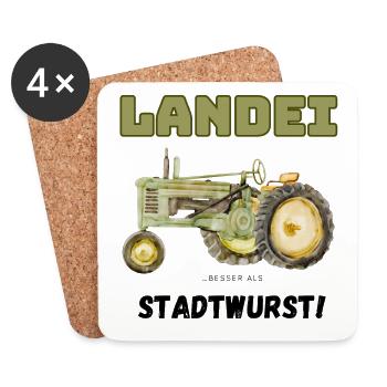 Country bumpkin... better than city sausage! - Coasters (set of 4) - white - Front