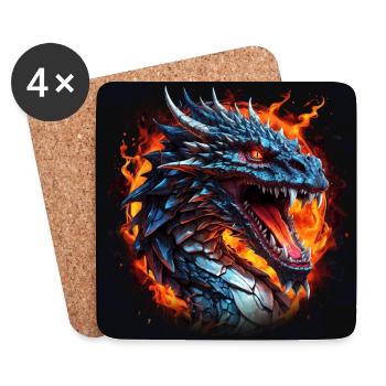 Colorful Fire Dragon for Dragon Fans - Coasters (set of 4) - white - Front
