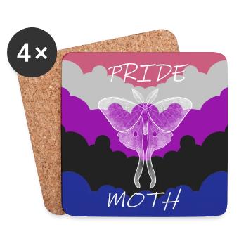 PRIDE MOTH GENDERFLUID - Coasters (set of 4) - white - Front