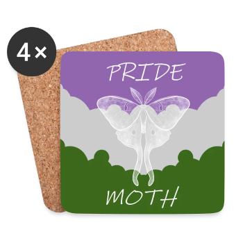 PRIDE MOTH GENDERQUEER - Coasters (set of 4) - white - Front