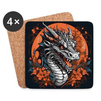 Colorful Fire Dragon for Dragon Fans Dragon Friends - Coasters (set of 4) - white - Front