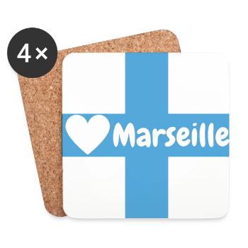 Marseille - Dessous de verre (lot de 4) - blanc - Devant