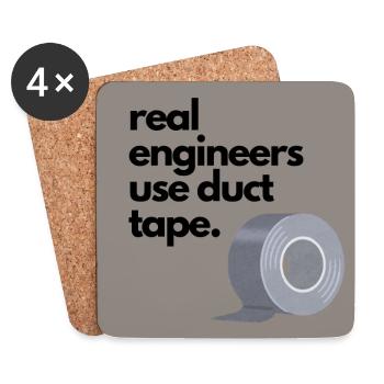 Real engineers use duct tape T- shirt - Untersetzer (4er-Set) - Weiß - Vorne