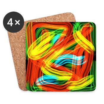 Color Stripes - Coasters (set of 4) - white - Front