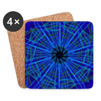 Blaues abstraktes Design - Untersetzer (4er-Set) - Weiß - Vorne