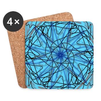 abstrakter blauer Stern - Untersetzer (4er-Set) - Weiß - Vorne