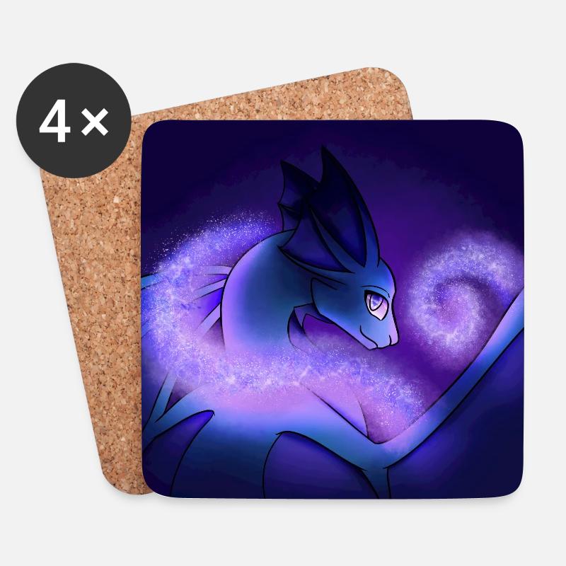 Sternenstaub-Drache - Untersetzer (4er-Set) - Weiß