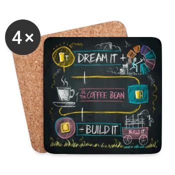Dream It.....Coffee Bean......Build It - Coasters (set of 4) - white - Front