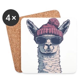 Chilllama Deluxe - Untersetzer (4er-Set) - Weiß - Vorne