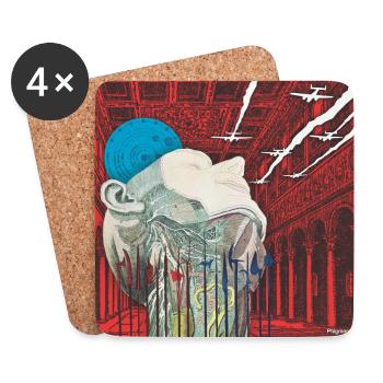 HEAD SPACE - COLLAGE - Coasters (set of 4) - white - Front