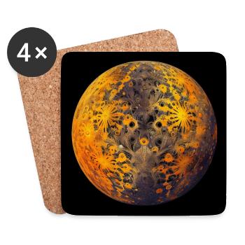 Fraktaler Planet - Untersetzer (4er-Set) - Weiß - Vorne