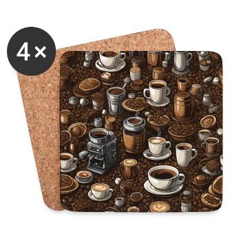 Coffeetopia byThe Coffee Bean - Coasters (set of 4) - white - Front
