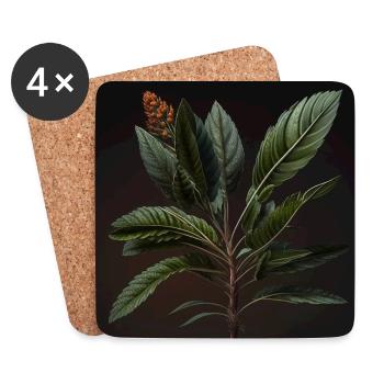 Florale Eleganz - Untersetzer (4er-Set) - Weiß - Vorne