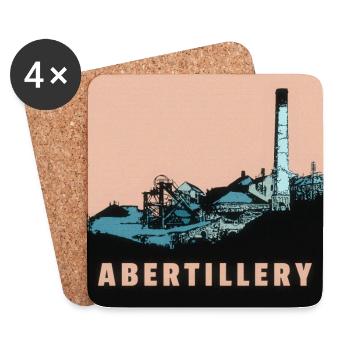 Abertillery - Welsh Towns Series - Coasters (set of 4) - white - Front