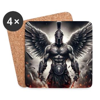 SPARTANER - KRIEGER MIT HELM - RÜSTUNG - FLÜGEL - Untersetzer (4er-Set) - Weiß - Vorne