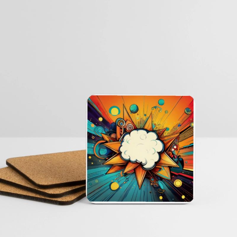 Vibrant Abstract Explosive Cloud Design Coasters (set of 4)