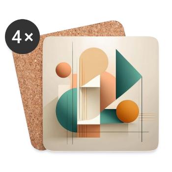 Modern Geometric Abstract Art Design - Coasters (set of 4) - white - Front
