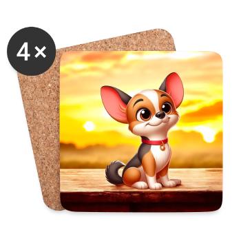 chihuahua 5 - Dessous de verre (lot de 4) - blanc - Devant