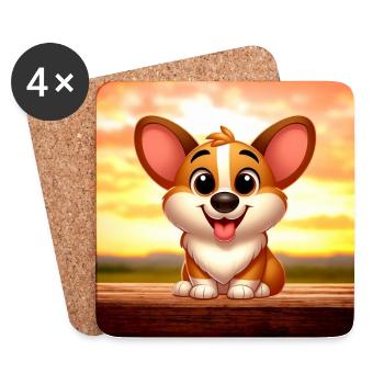 Corgi 10 - Coasters (set of 4) - white - Front