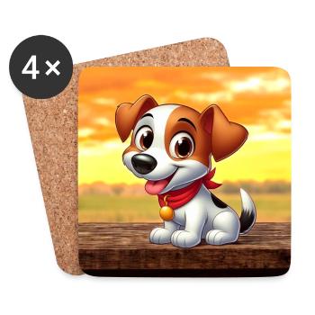 Fox Terrier 4 - Coasters (set of 4) - white - Front