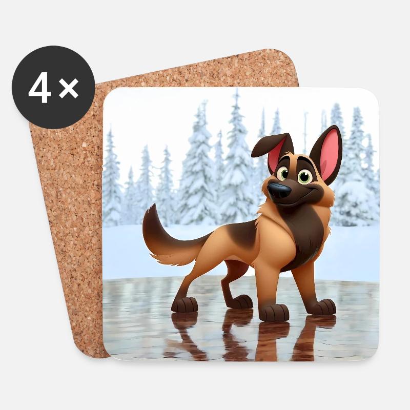Malinois 4 - Coasters (set of 4) - white