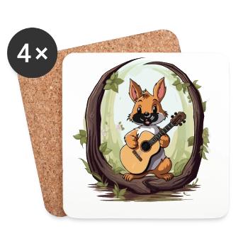 Eichhörnchen-Serenader - Untersetzer (4er-Set) - Weiß - Vorne