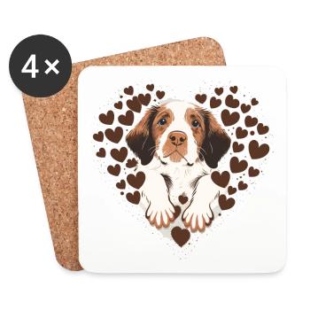 Pawfect Love: A Heartwarming Tribute to Puppy Joy - Coasters (set of 4) - white - Front