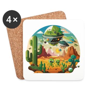 Alien Encounter: A Journey Beyond Imagination - Coasters (set of 4) - white - Front
