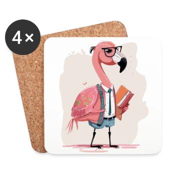 Fashion Forward: Flamboyant Flamingo Designer - Coasters (set of 4) - white - Front
