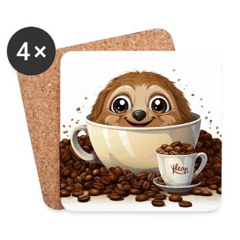 The Coffee Hugger - Coasters (set of 4) - white - Front