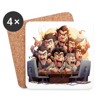 The Caffeinated Typists - Coasters (set of 4) - white - Front