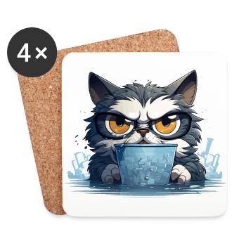 The Caffeine Incognicat - Coasters (set of 4) - white - Front