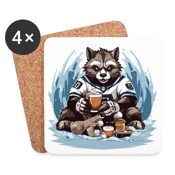 Der Koffein-Hockey-Star - Untersetzer (4er-Set) - Weiß - Vorne