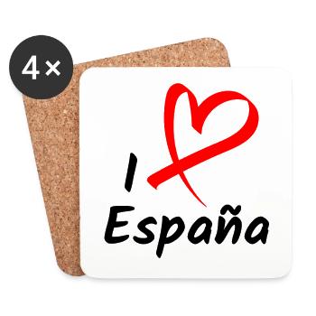 J’aime l’Espagne J’aime l’Espagne Cadeau de cœur - Dessous de verre (lot de 4) - blanc - Devant