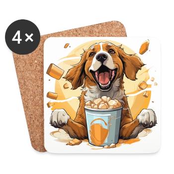 Der Koffein-Dunker - Untersetzer (4er-Set) - Weiß - Vorne