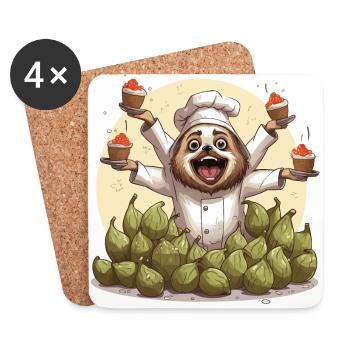 Der Koffein-Jongleur - Untersetzer (4er-Set) - Weiß - Vorne