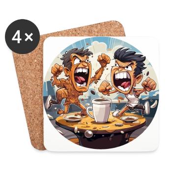 Les rondelles de café - Dessous de verre (lot de 4) - blanc - Devant