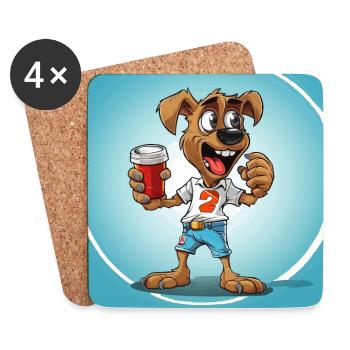 The Caffeine Boxer - Coasters (set of 4) - white - Front