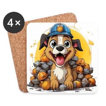 The Canine Builder - Coasters (set of 4) - white - Front