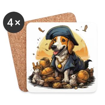 The Caffeinated Pirate - Coasters (set of 4) - white - Front