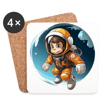 Der Weltraumprimat - Untersetzer (4er-Set) - Weiß - Vorne