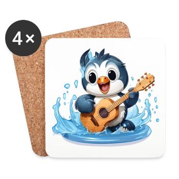 Le Pingouin Mélodique - Dessous de verre (lot de 4) - blanc - Devant