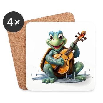 The Slow Violinist - Coasters (set of 4) - white - Front