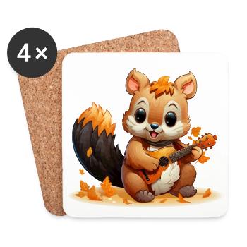 The Accordion-Squirreler - Coasters (set of 4) - white - Front