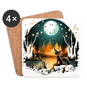 The Moonlit Fiesta - Coasters (set of 4) - white - Front