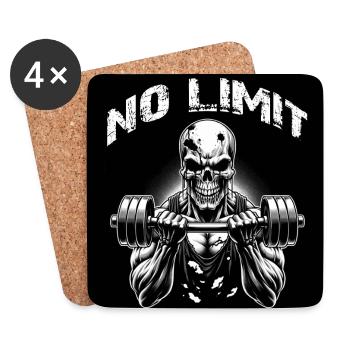 Crâne d’entraînement dur No Limit avec haltère - Dessous de verre (lot de 4) - blanc - Devant