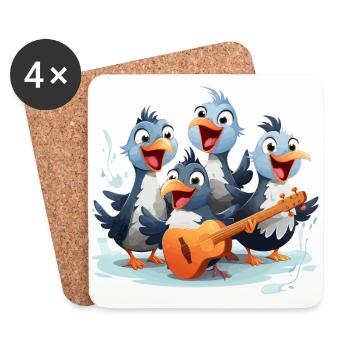 The Avian Melody Mayhem - Coasters (set of 4) - white - Front