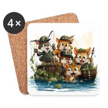 The Whimsical Fishing Expedition - Coasters (set of 4) - white - Front