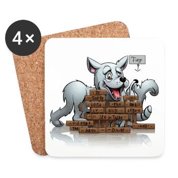 L’énigme des mots croisés - Dessous de verre (lot de 4) - blanc - Devant